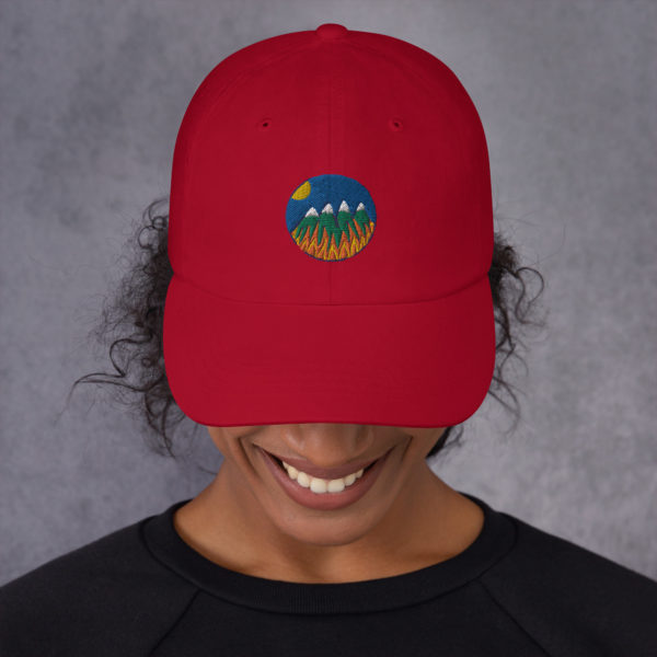 Menopausal Militia emblem cranberry hat